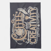 Coffee and Creativity Typography Theedoek (Verticaal)