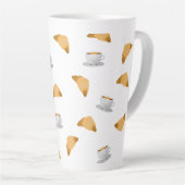 Coffee and Croissant Pattern Mug Latte Mok (Rechterhoek)