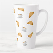 Coffee and Croissant Pattern Mug Latte Mok (Rechts)