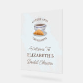 Coffee and Croissants Bridal Shower Acryl Bord (Hoek)