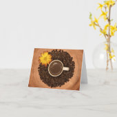 Coffee and Yellow Flower Note Kaart (Gele Bloem)