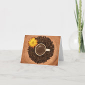 Coffee and Yellow Flower Note Kaart (Voorkant)