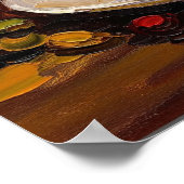 Coffee Art: Steaming Mug & Cherry Branch Poster (Coin)