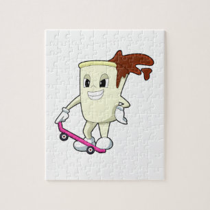 Coffee as Skater with Skateboard Legpuzzel