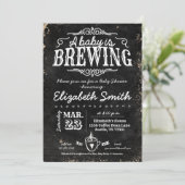 Coffee Baby Brewing Chalkboard Baby shower Kaart (Staand voorkant)