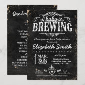 Coffee Baby Brewing Chalkboard Baby shower Kaart (Voorkant / Achterkant)