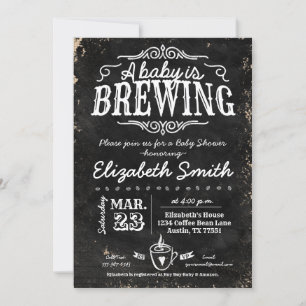 Coffee Baby Brewing Chalkboard Baby shower Kaart