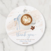 Coffee baby shower Is Brewing bow Bedankjes Labels (Voorkant)