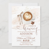 Coffee baby shower Is Brewing  bow Kaart (Voorkant)