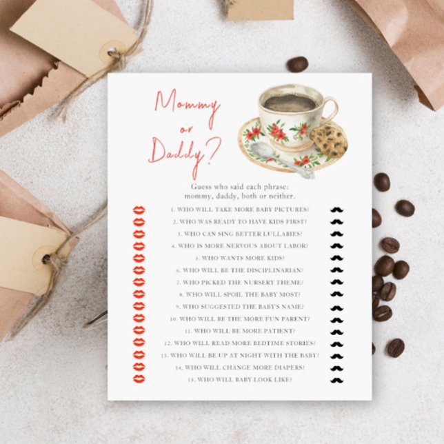 Coffee baby shower - mommy or daddy game (Creator heeft geüpload)