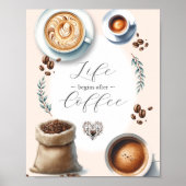 Coffee Bar borden Poster (Voorkant)