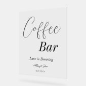 Coffee Bar Huwelijks Bruidsfeest   Acryl Bord (Hoek)