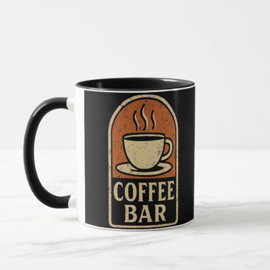 Coffee Bar Sign – Grunge Café Quote Mok (Links)