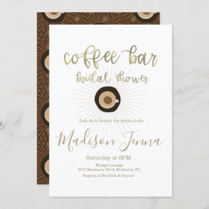 Coffee Bar Vrijgezellenfeest Gold Script Kaart