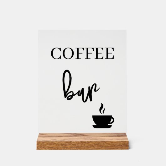 Coffee bar wedding Acrylic sign (Recto)
