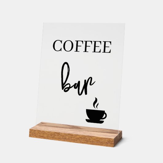 Coffee bar wedding Acrylic sign (Angle)