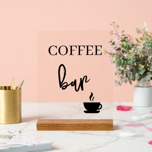 Coffee bar wedding Acrylic sign (Mariage)