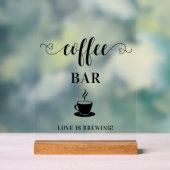 Coffee Bar Wedding Acrylic Sign (Neutre)