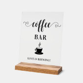 Coffee Bar Wedding Acrylic Sign (Angle)