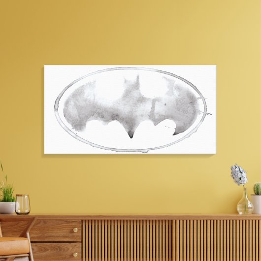 Coffee Bat Symbool - Grijs Canvas Afdruk (Insitu (Woonkamer))