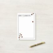Coffee Bean Aesthetic Personalized Teacher gift Post-it® Notes (Op bureau)