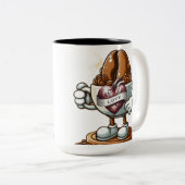 Coffee Bean en Heart of Love Coffee Mok (Voorkant rechts)