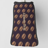 Coffee Bean Icon Pattern Golf Head Hoesje Golfheadcover (Draai 90)