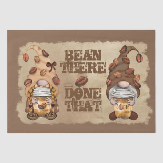 Coffee Bean Latte Gnomes Decoupage Tissuepapier (Voorkant)