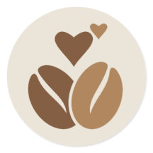 Coffee Bean Love Sticker – Schattige Café Design