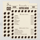 Coffee Bean Merk Zakelijk Professioneel Menu (Voorkant / Achterkant)