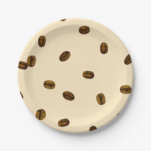 Coffee Bean Pattern Papieren Bordje (Voorkant)