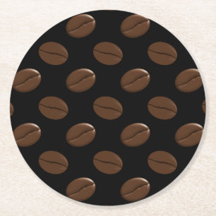 Coffee Bean Pattern Ronde Kartonnen Onderzetter
