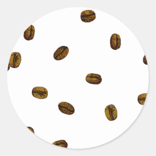 Coffee Bean Pattern Ronde Sticker