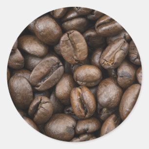 Coffee Bean Pattern Ronde Sticker
