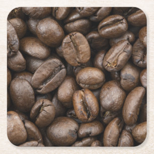 Coffee Bean Pattern Vierkante Kartonnen Onderzetter
