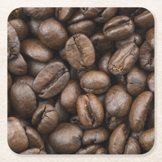 Coffee Bean Pattern Vierkante Kartonnen Onderzetter (Voorkant)
