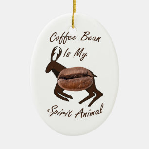 Coffee Bean Spirit Animal Keramisch Ornament