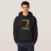 Coffee Because Murder Is Wrong Black Cat with Coff Hoodie (Voorkant volledig)