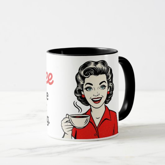 Coffee Because Murder Is Wrong Funny Retro Mug (Devant droit)