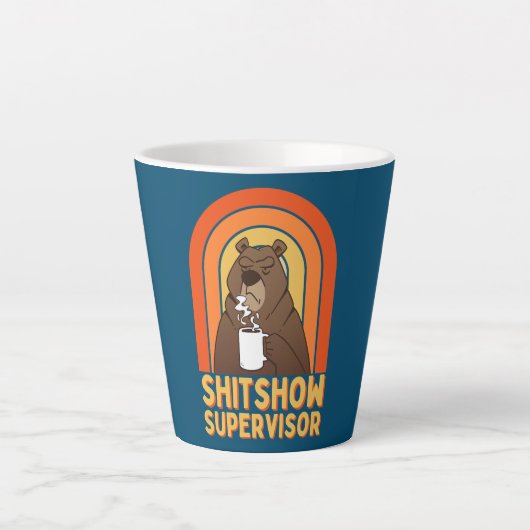 COFFEE BEER SHITSHOW TOEZICHTHOUDER Funny Boss Latte Mok (Voorkant)