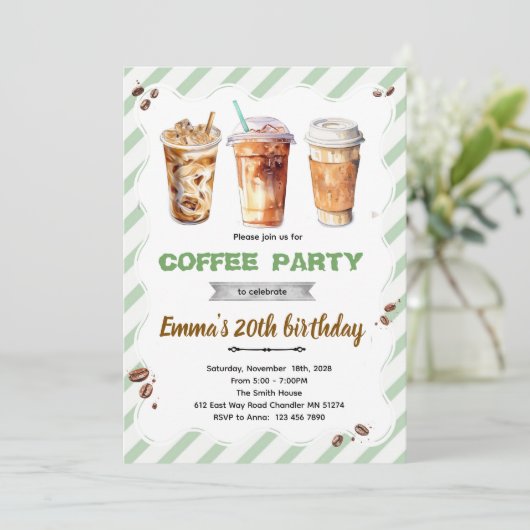 Coffee Birthday Invitation (Debout devant)