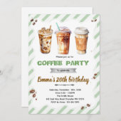 Coffee Birthday Invitation (Devant / Derrière)