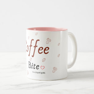 Coffee Bite Liquid Gold, Minimalistische koffiemok Tweekleurige Koffiemok