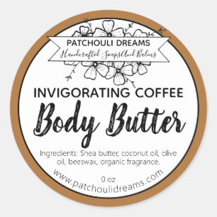  Coffee Body Butter Label Handgemaakt