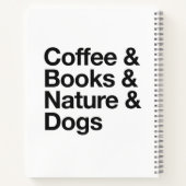 Coffee & Books & Nature & Dogs Notebook (Black) Notitieboek (Achterkant)