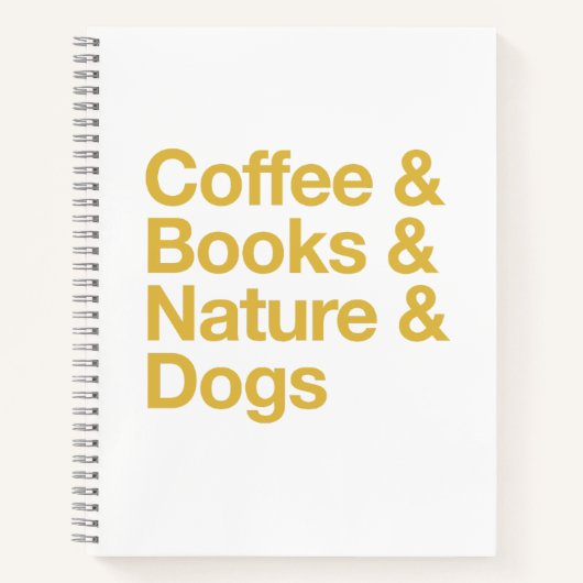 Coffee & Books & Nature & Dogs Notebook (Yellow) Notitieboek (Voorkant)