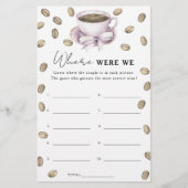 Coffee Bow Vrijgezellenfeest Waar waren we spel (Voorkant)