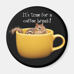 Coffee Break Chipmunk Magnet Magneet