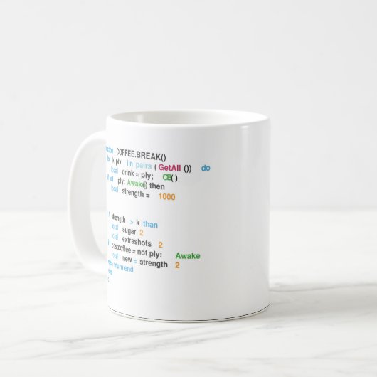 Coffee Break Coding Software Engineer Funny Koffiemok (Voorkant links)