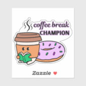 Coffee Break Kampioen Waterdicht Sticker (Vel)